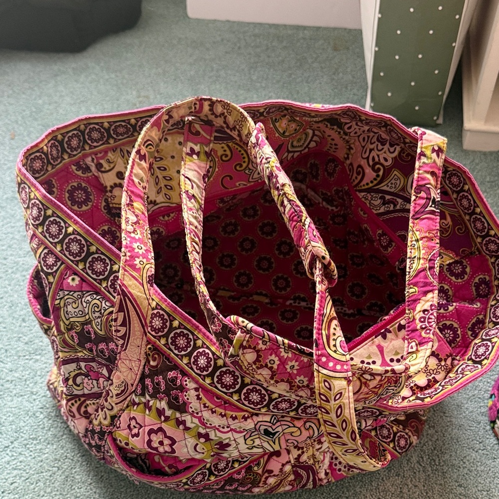 Vera Bradley Pink and Yellow Paisley Tote